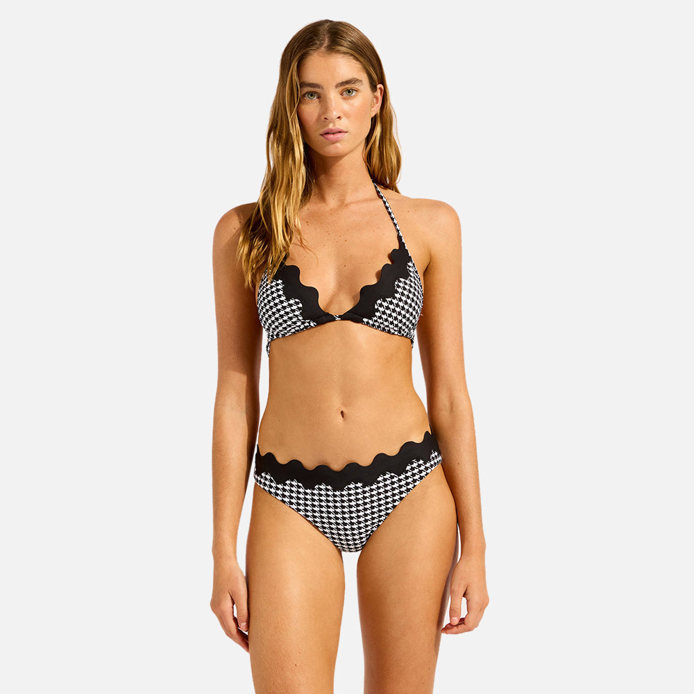 Gia Check Ric Rac Triangle Bikini Top - Women