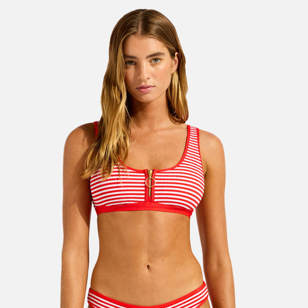 Clubhouse Zip Front Tank Bikini Top - Women