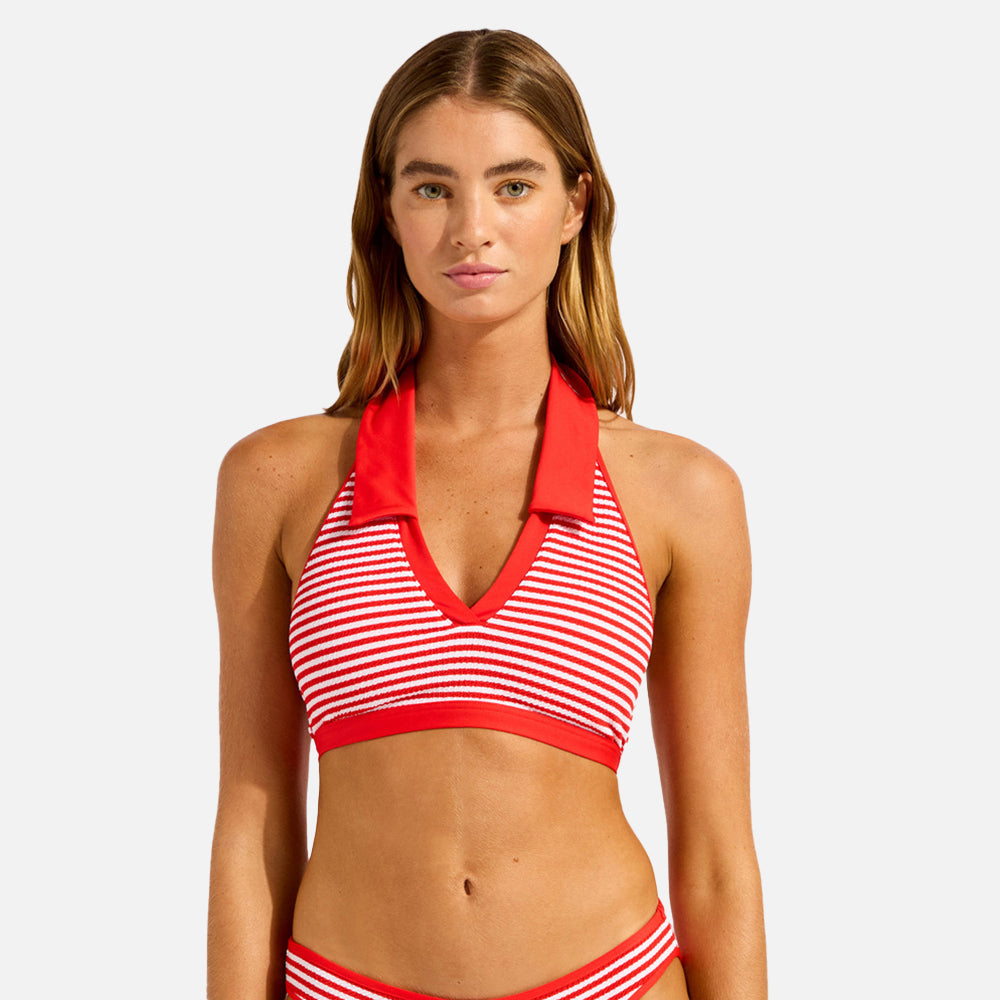 Clubhouse Halter Top With Collar Bikini Top - Women
