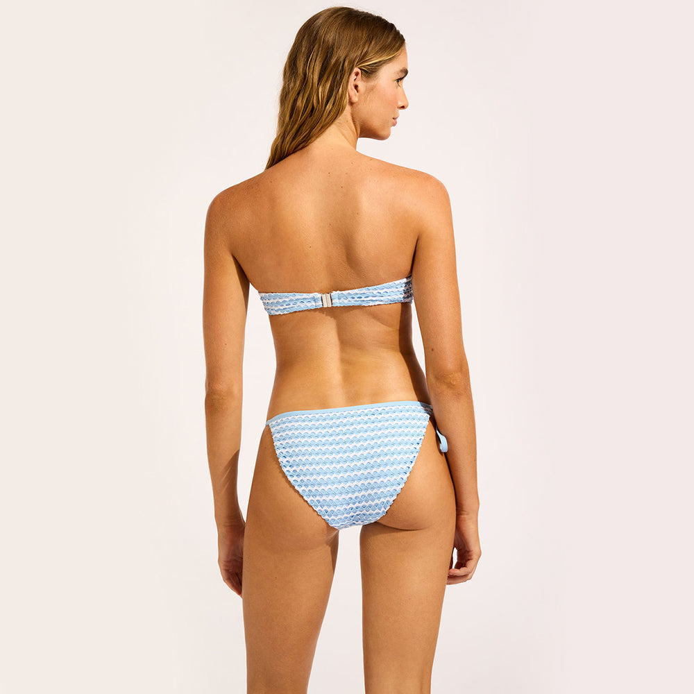 Mesh Effect Hipster Tie Side Bikini Bottom - Women