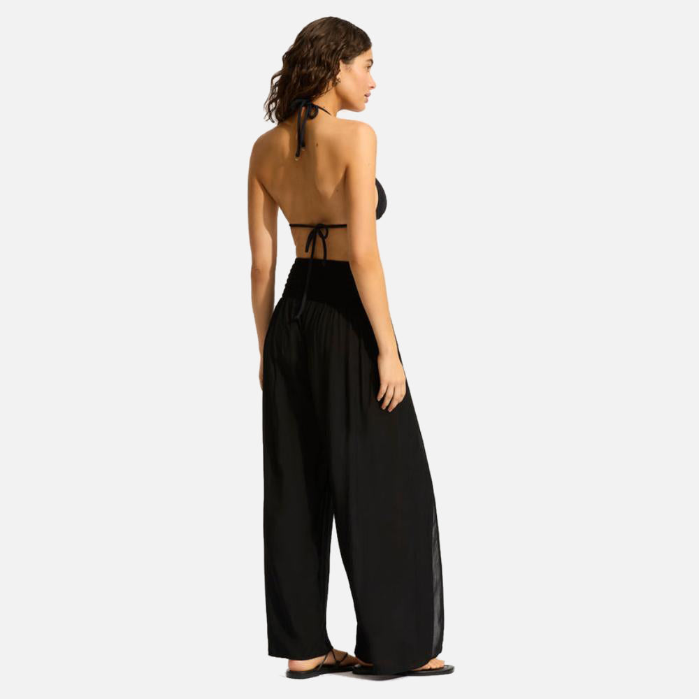 Shirred Waist Wrap Pant - Women