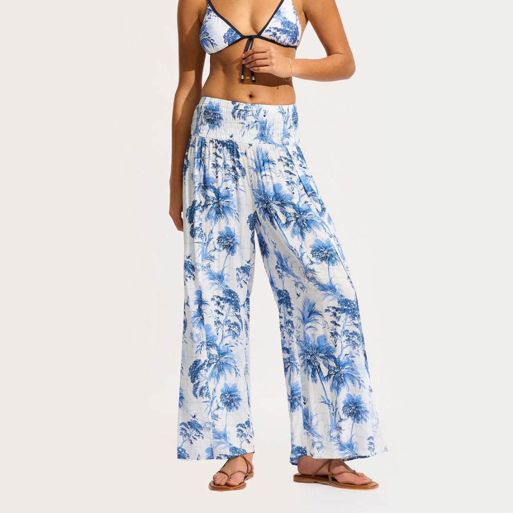 Marbella Shirred Waist Wrap Pant - Women
