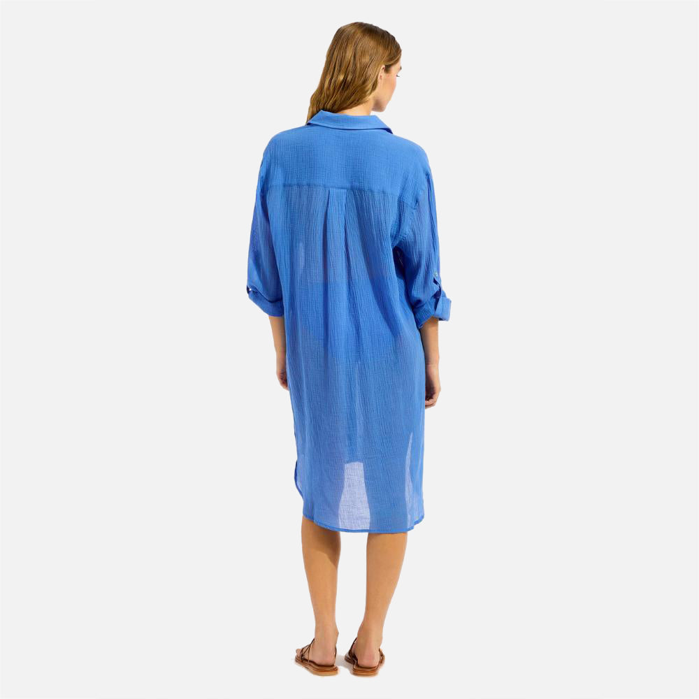 Crinkle Twill Beach Shirt - Women