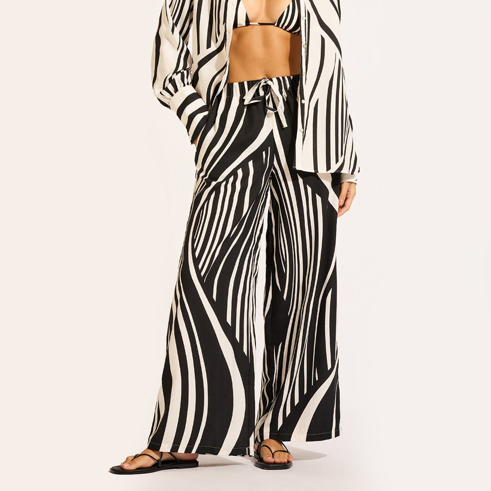 Coastline Drawcord Wide Leg Pant - Women