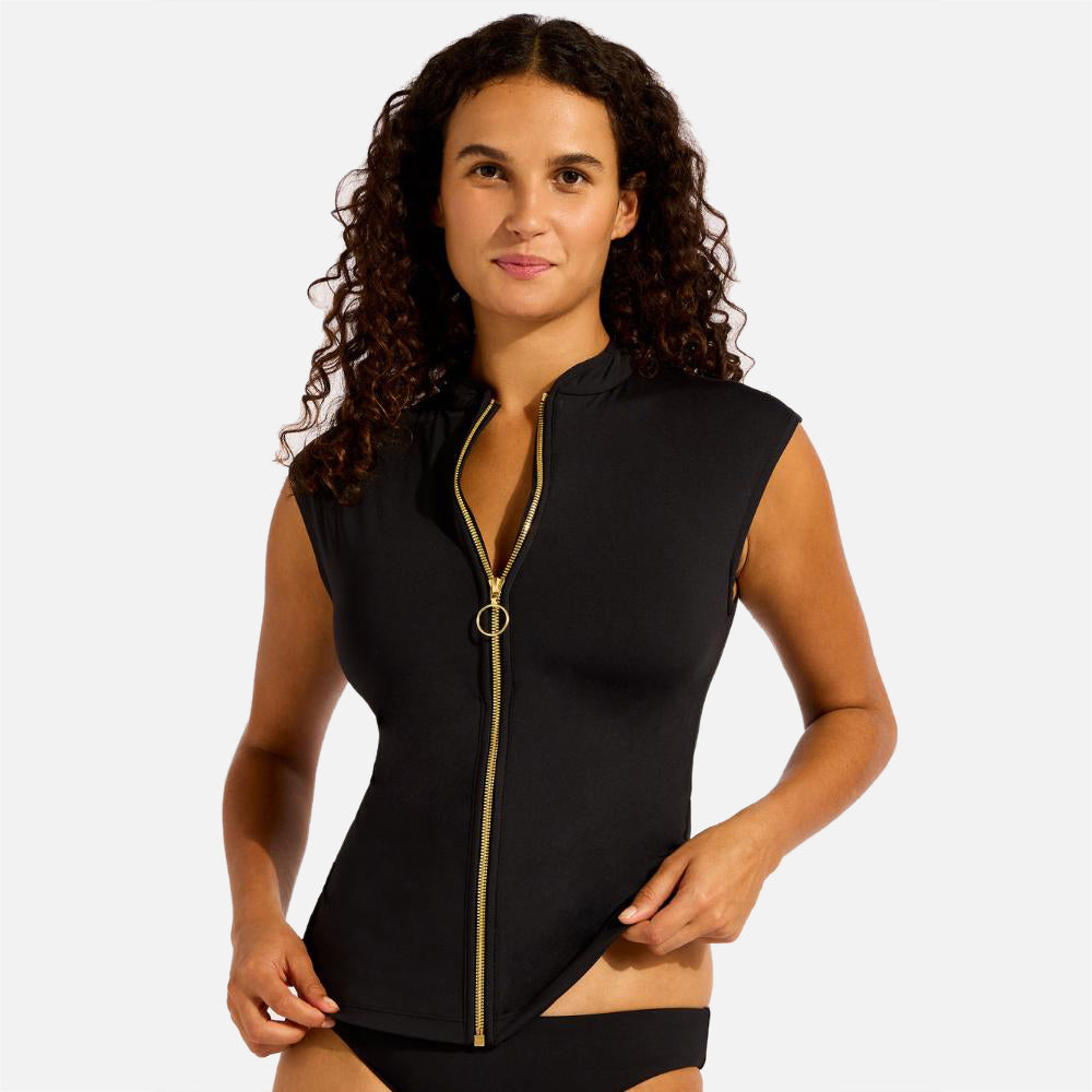 Collective Cap Sleeve Sunvest Bikini Top - Women