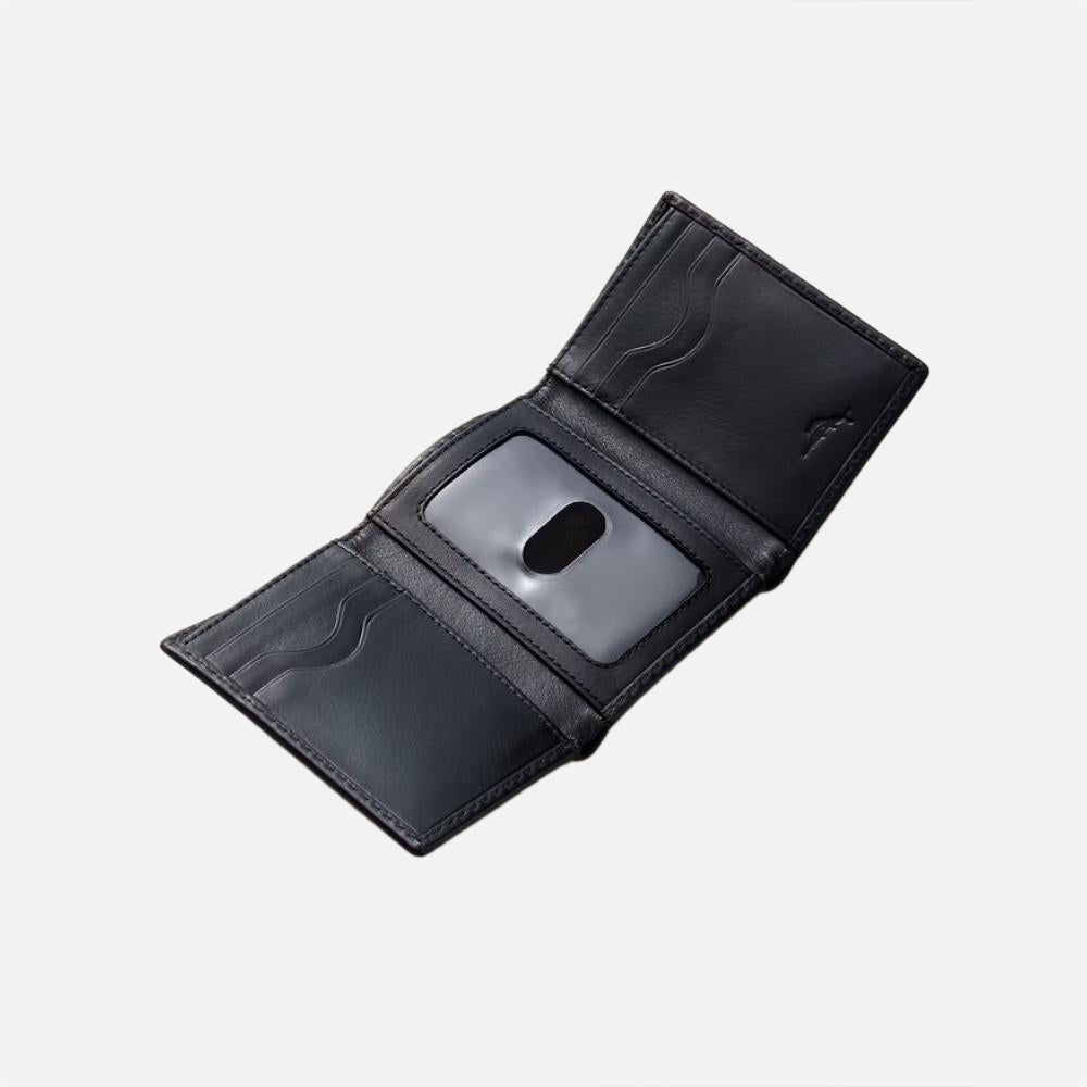Heavy Stitch Leather Trifold Wallet - Men