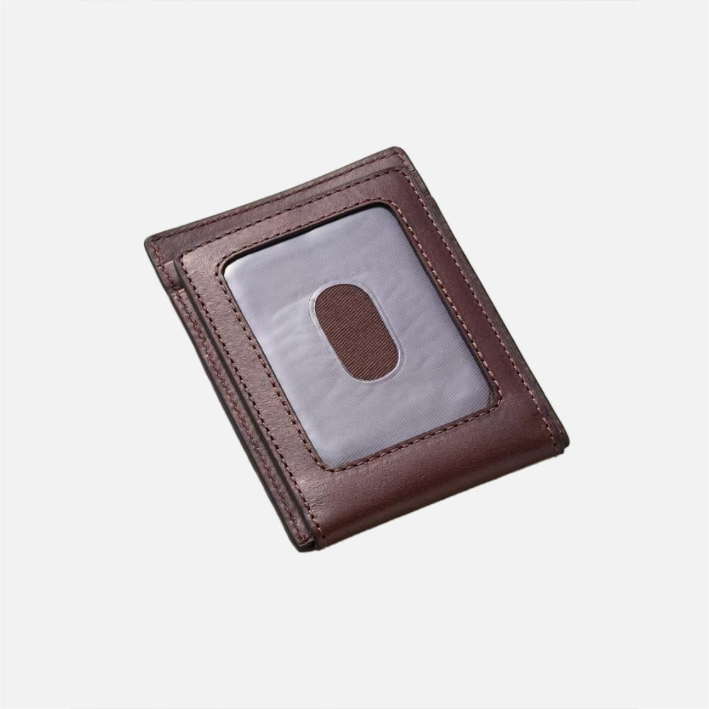 Woven Leather Wide Magnetic Wallet - Men