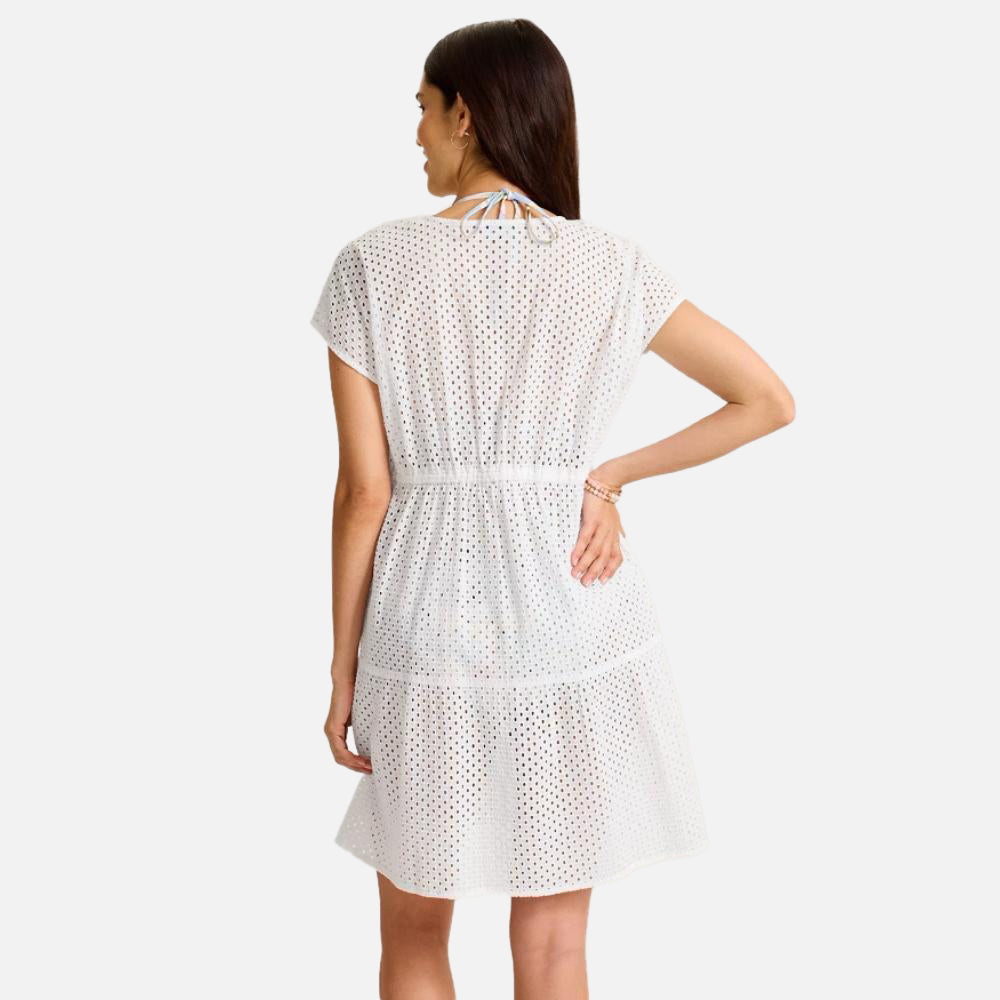 Eyelet Cotton V-Neck Coverup Dress - Women