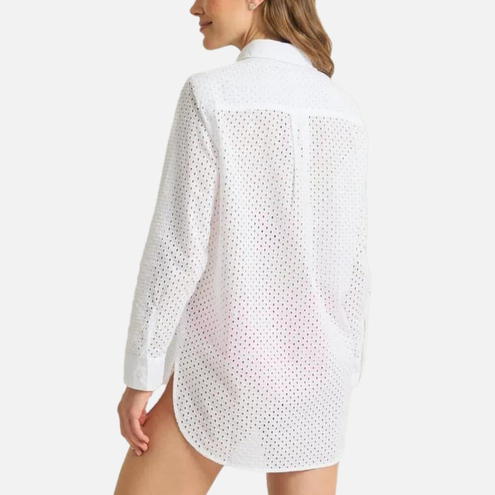 Eyelet Cove Boyfriend Beach Shirt - Women