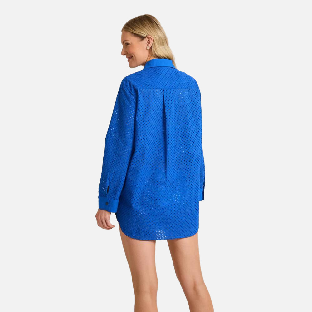 Eyelet Cove Boyfriend Beach Shirt - Women