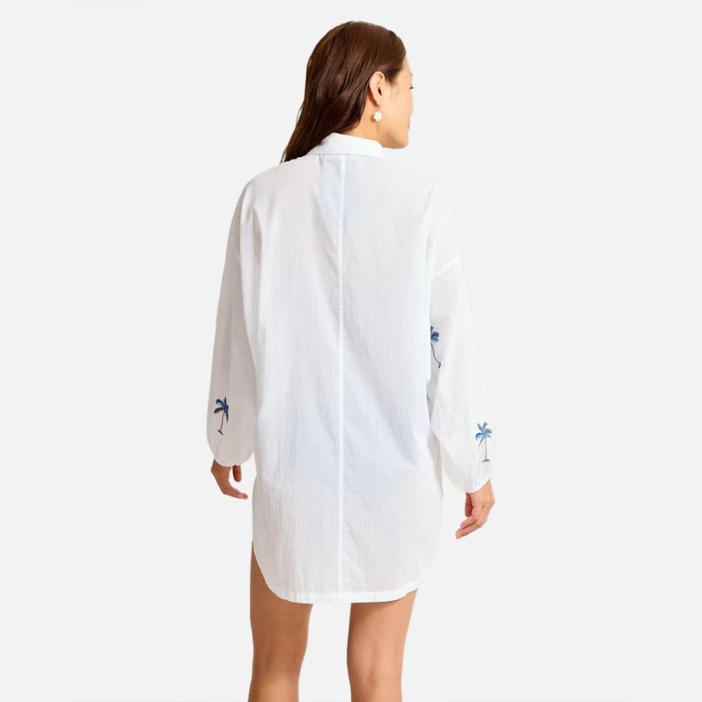 Catalina Coast Palm Boyfriend Beach Shirt - Women