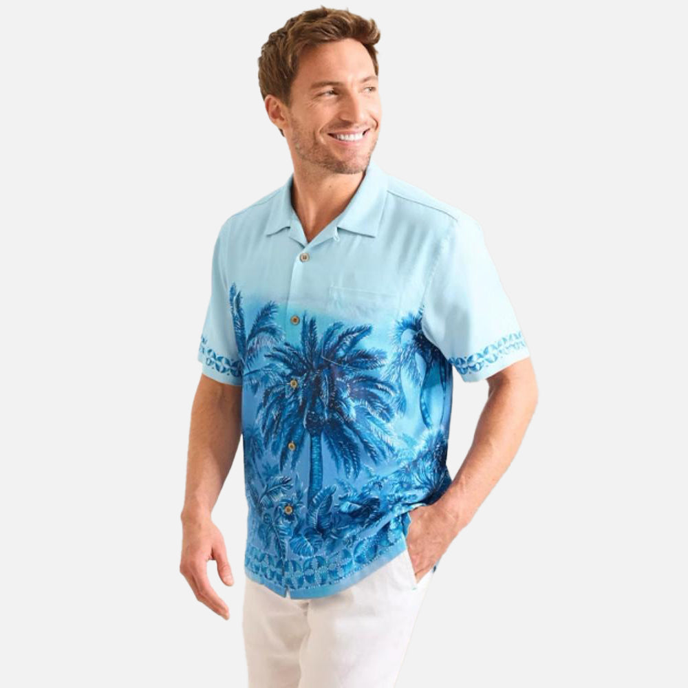Hibiscus Hues Silk Camp Shirt - Men