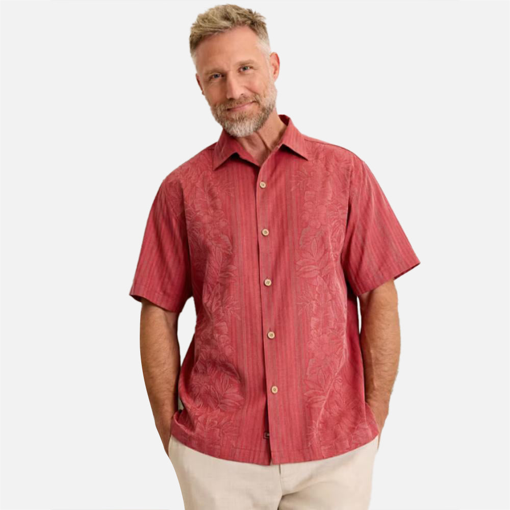 Maui Border Silk Camp Shirt - Men