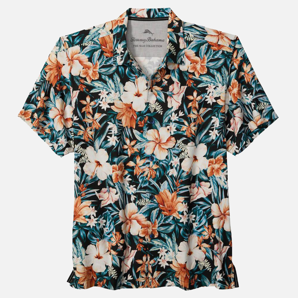 Midnight Blooms Silk Camp Shirt  - Men