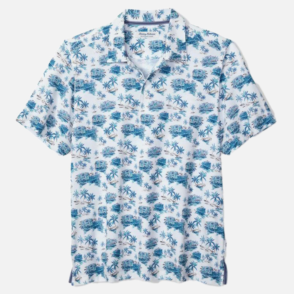 Bahama Coast Palm Scape IslandZone Polo T-Shirt - Men