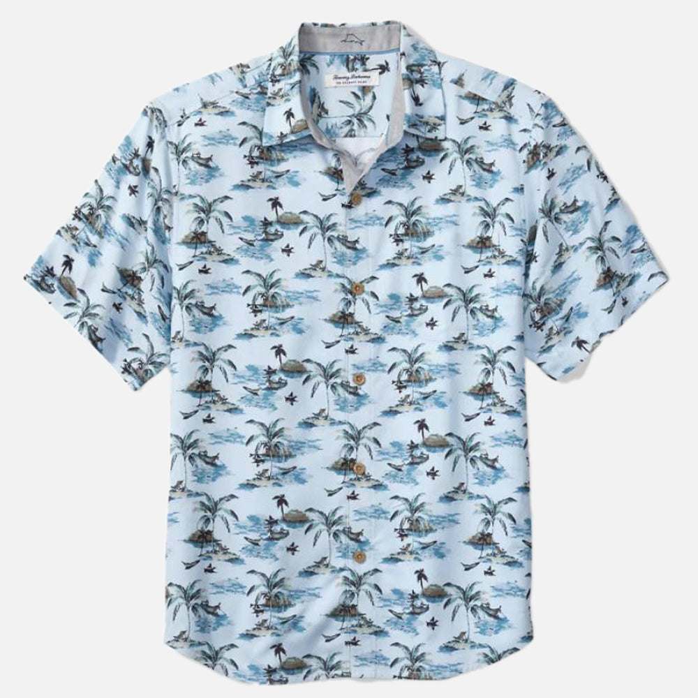 Coastal Ease Beachfront Paradise IslandZone Camp Shirt - Men