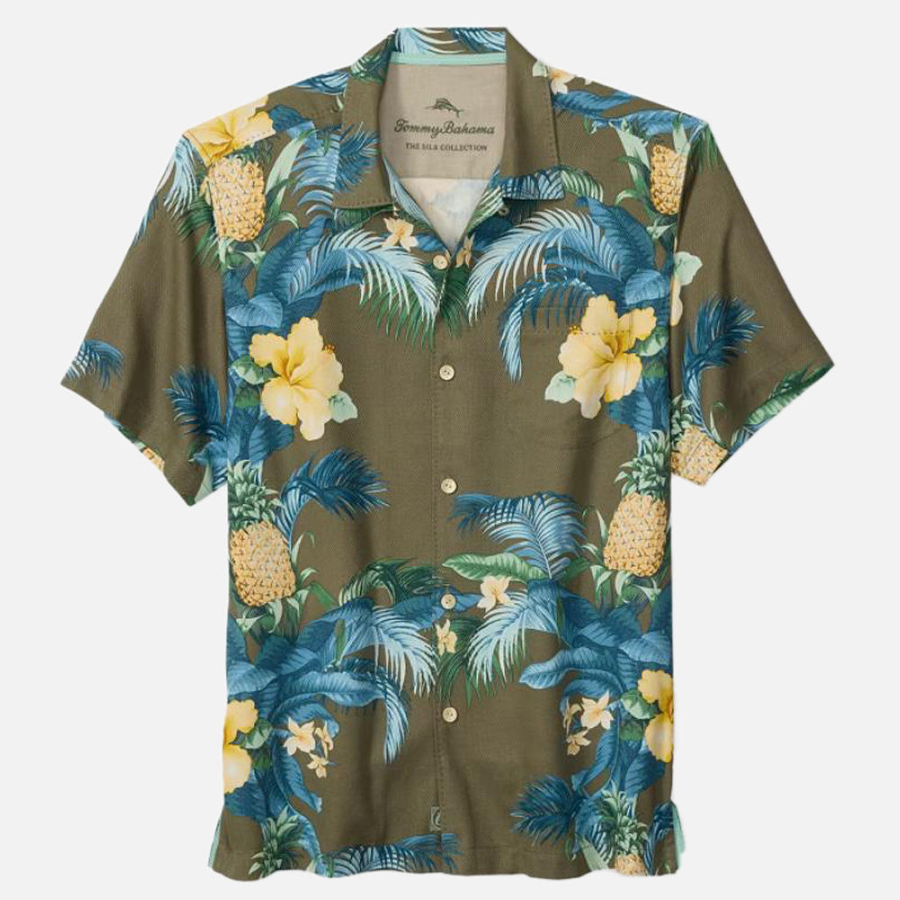 Pineapple Petals Silk Camp Shirt - Men