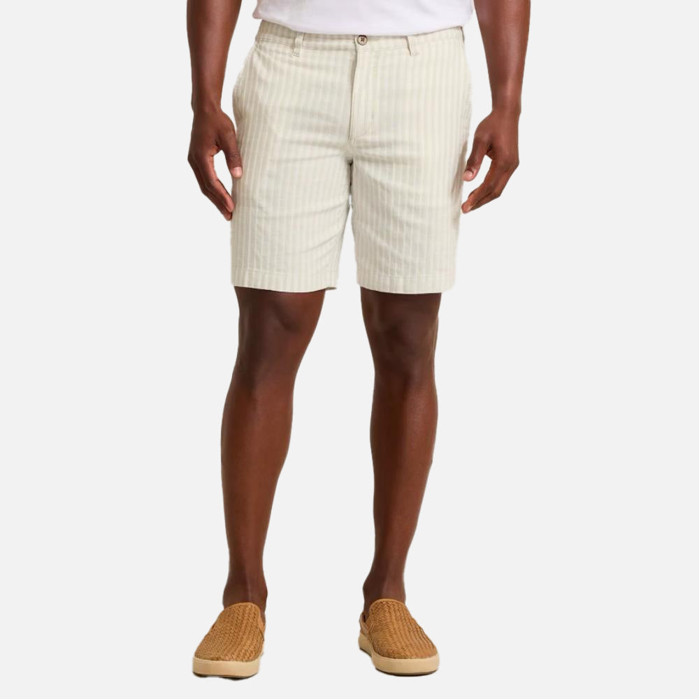 Sand Stripes Stretch-Linen 9-Inch Shorts - Men