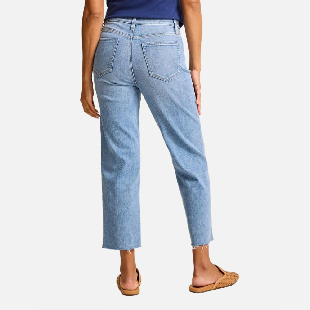 High-Rise Cropped Straight Leg Jeans - Women