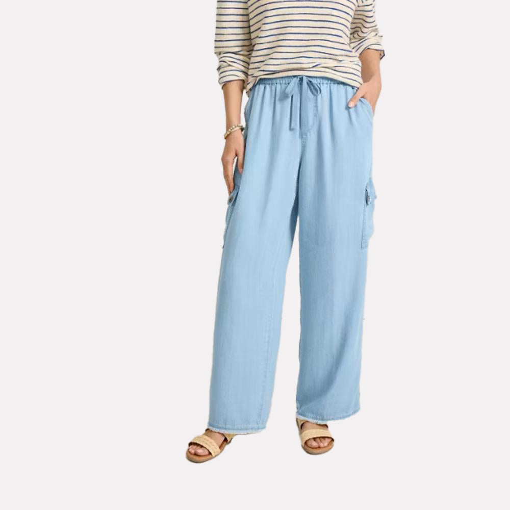Chambray O'Lei Linen-Blend Cargo Pants - Women