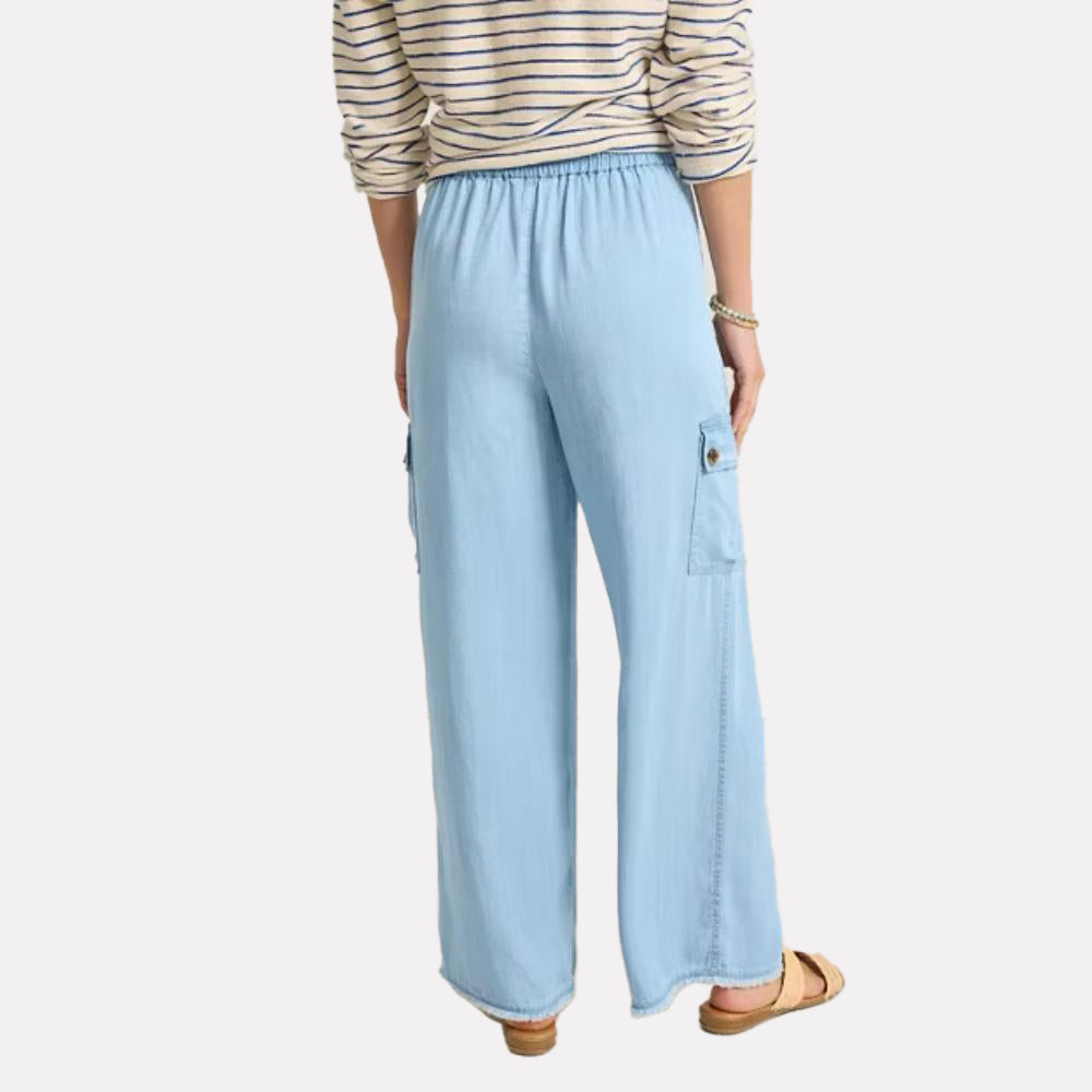 Chambray O'Lei Linen-Blend Cargo Pants - Women