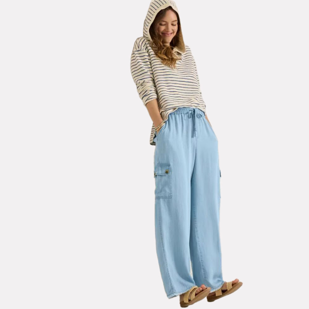 Chambray O'Lei Linen-Blend Cargo Pants - Women