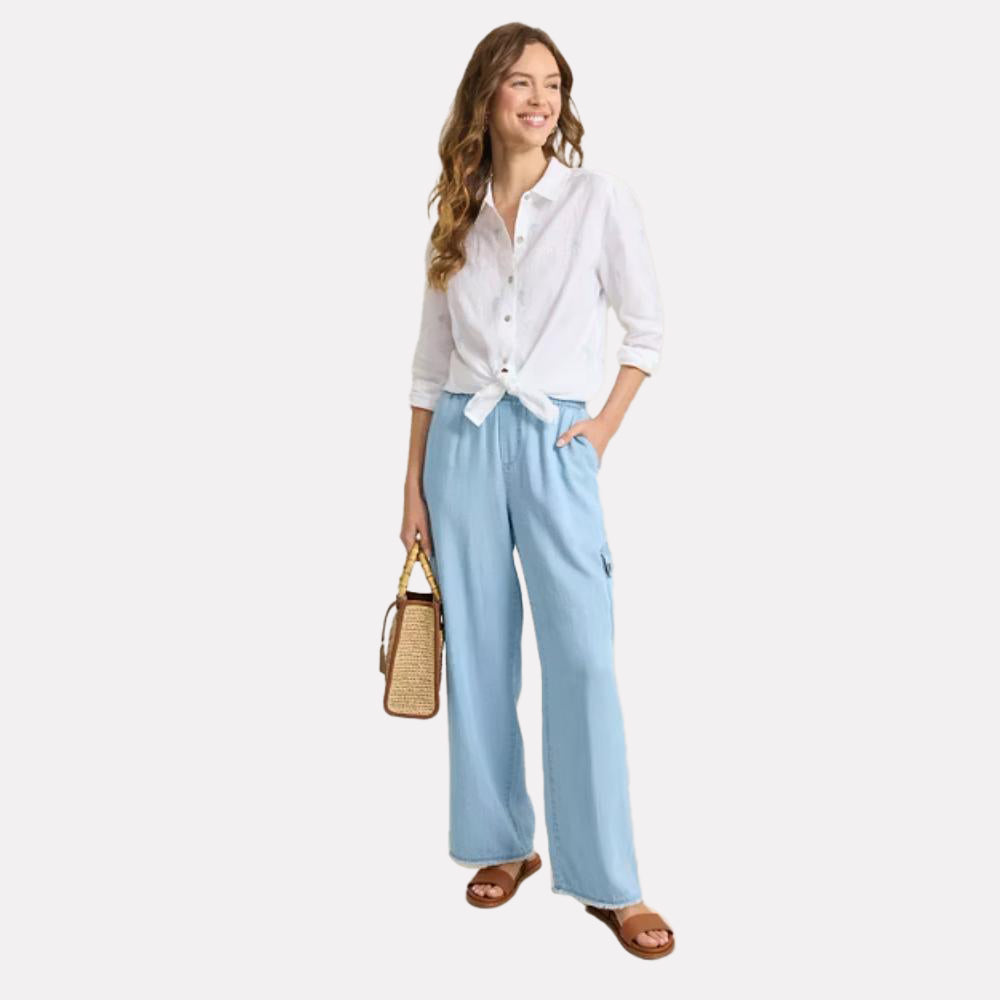 Chambray O'Lei Linen-Blend Cargo Pants - Women