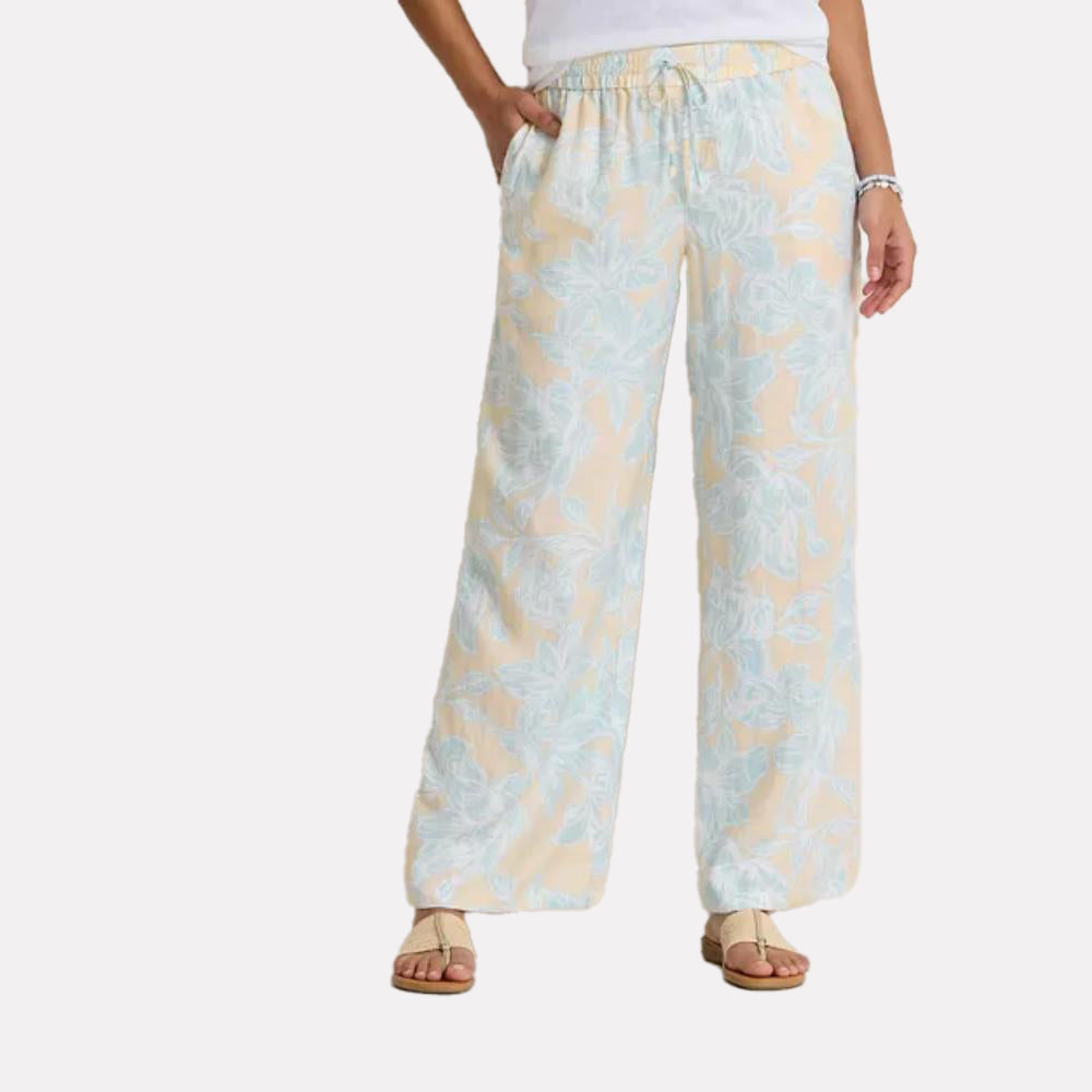 Two Palms Paradiso Petals High-Rise Linen Easy Pants - Women