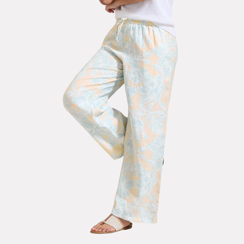 Two Palms Paradiso Petals High-Rise Linen Easy Pants - Women