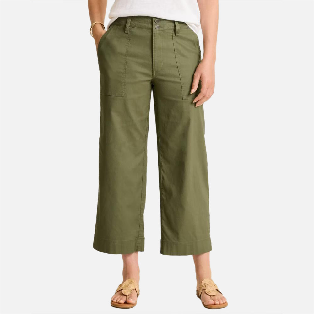 Seaside Breeze Cropped Stretch-Linen Pants - Women
