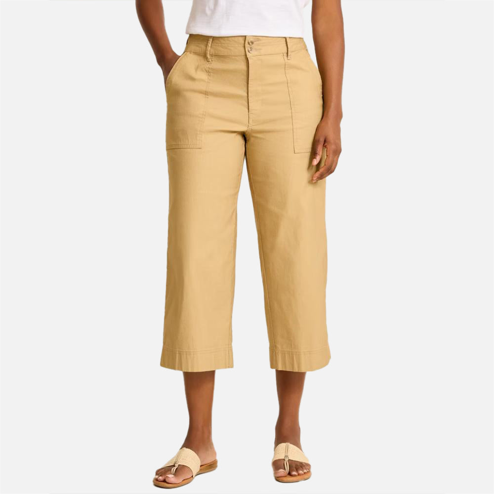 Seaside Breeze Cropped Stretch-Linen Pants - Women