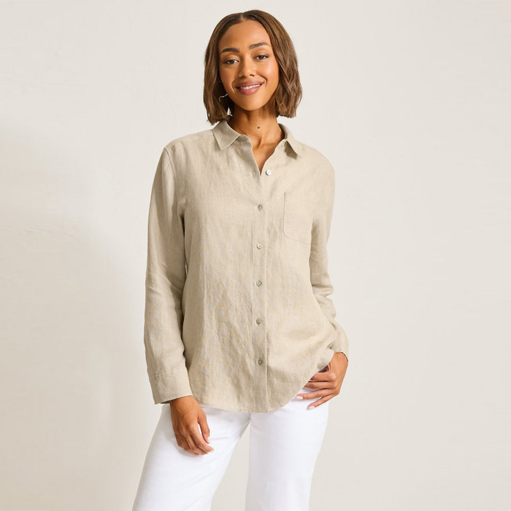 Coastalina Linen Relaxed Top - Women