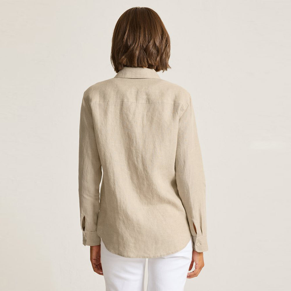 Coastalina Linen Relaxed Top - Women
