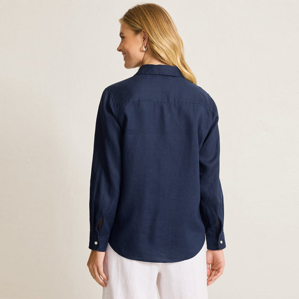 Coastalina Linen Relaxed Shirt - Women