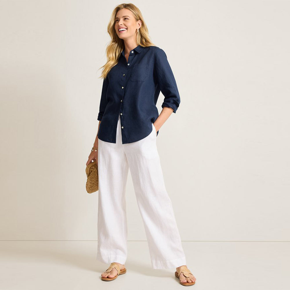 Coastalina Linen Relaxed Shirt - Women