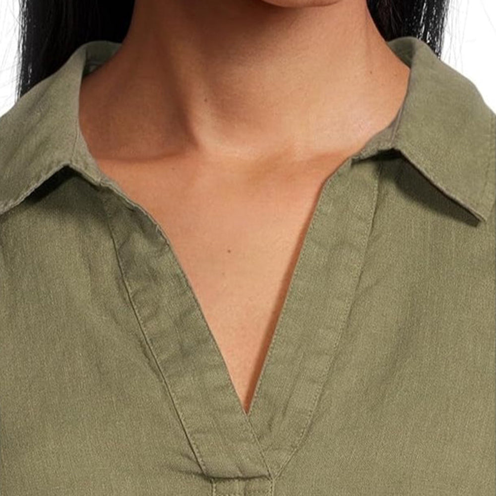 Coastalina Linen Sleeveless Popover Top - Women