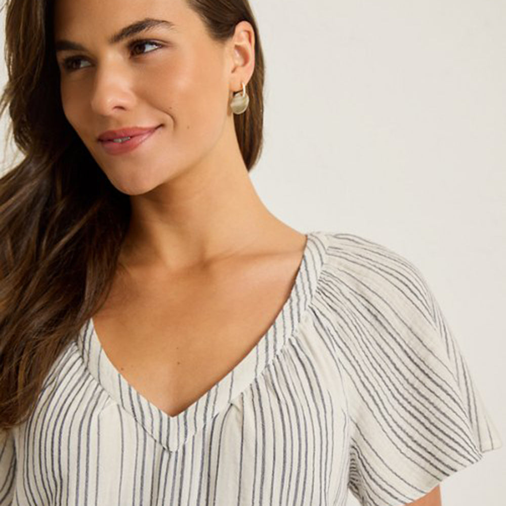 Island Gauze Luminous Tide Flutter-Sleeve Top - Women