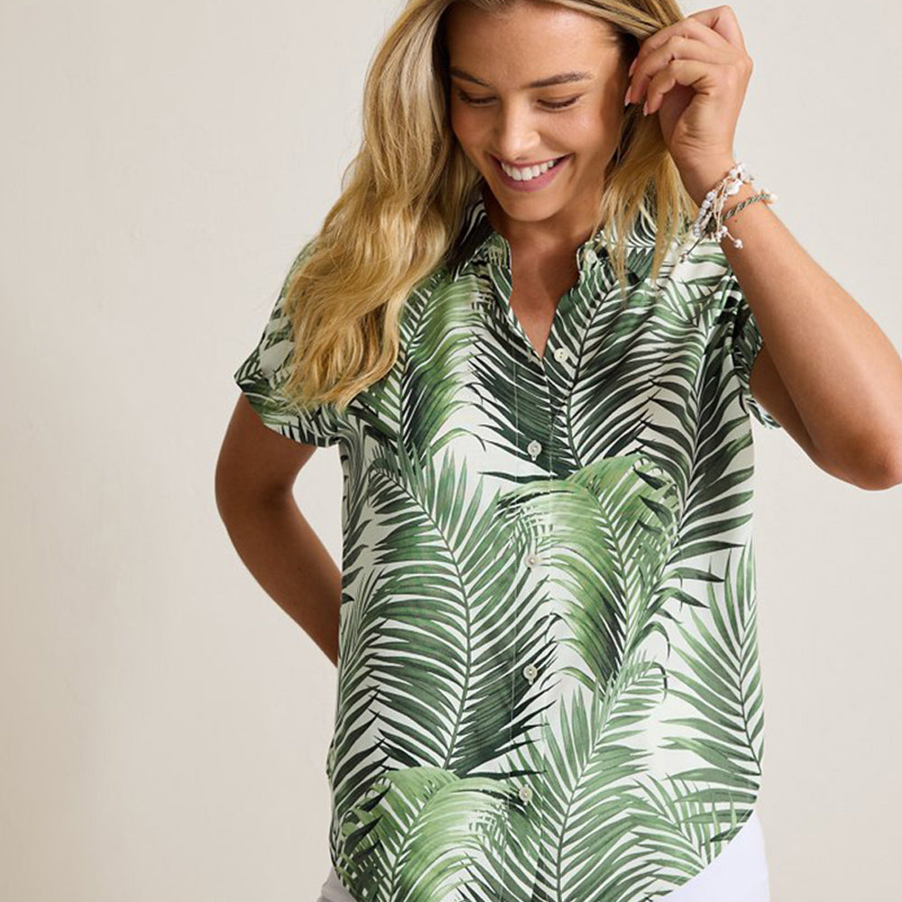 Leaf of Luxury Silk Camp Shirt - Women