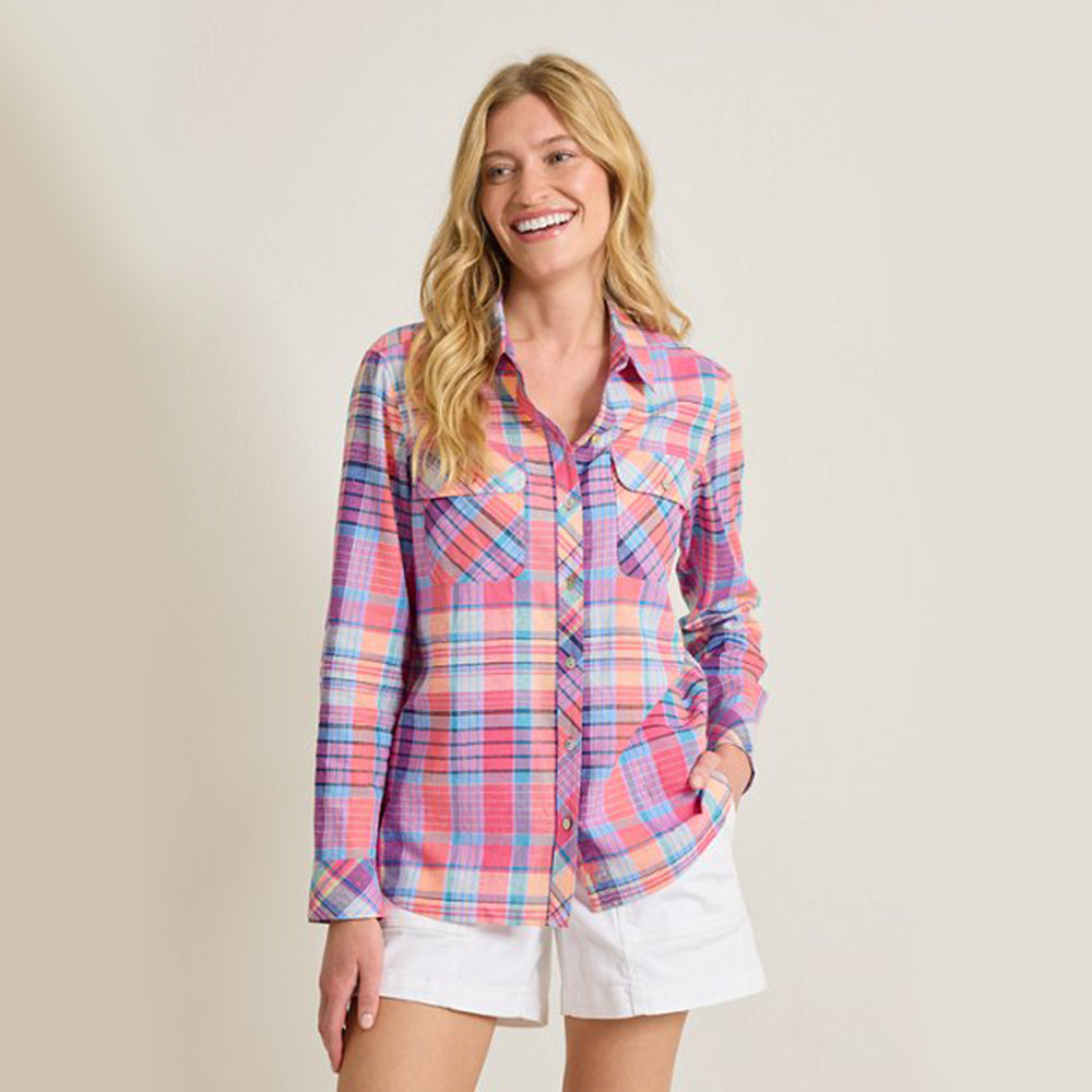 Coastal Dreams Long-Sleeve Linen-Blend Shirt - Women