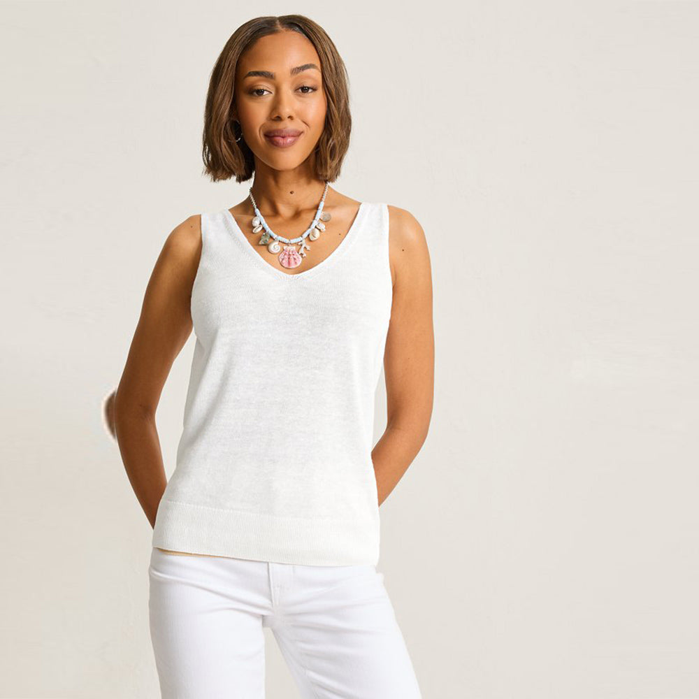 Addison Sleeveless Linen-Blend Sweater - Women