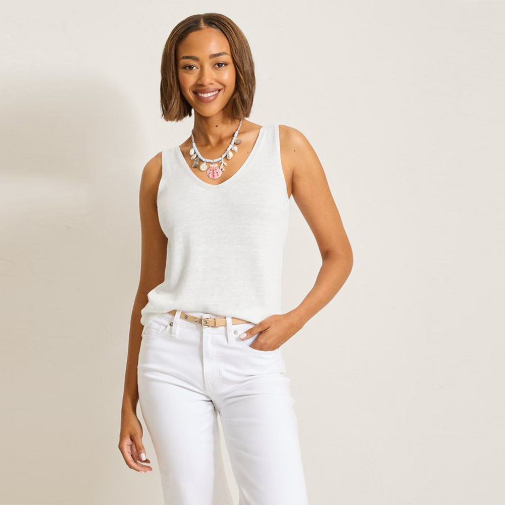 Addison Sleeveless Linen-Blend Sweater - Women
