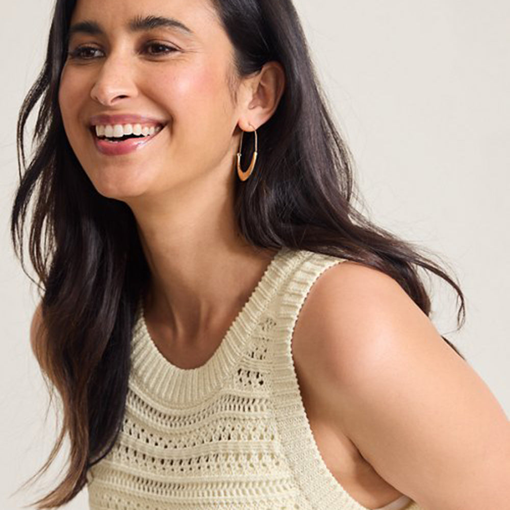 Crochet Stitch Sleeveless Sweater - Women