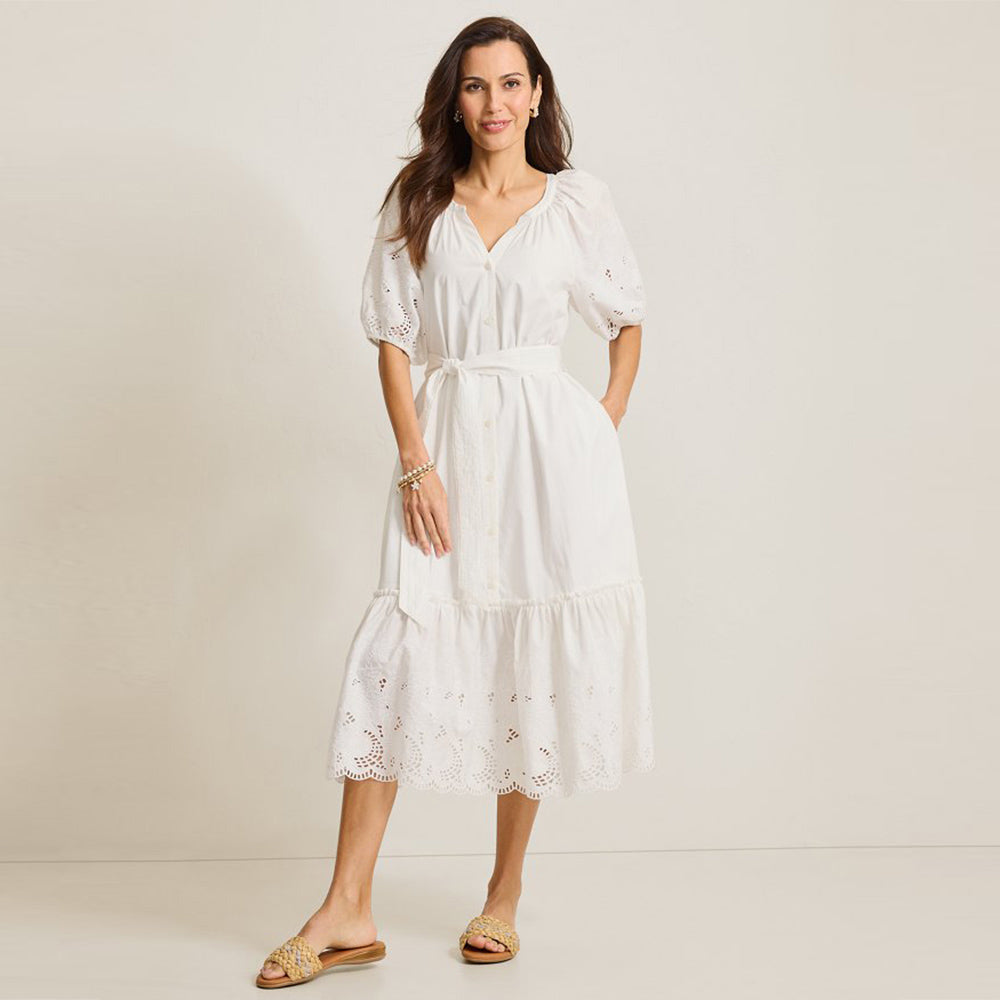 Oceana Isle Flora Fresco Embroidered Shirt Dress - Women
