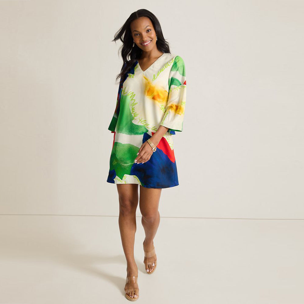 Penney Blooms 3/4-Sleeve Silk Dress - Women