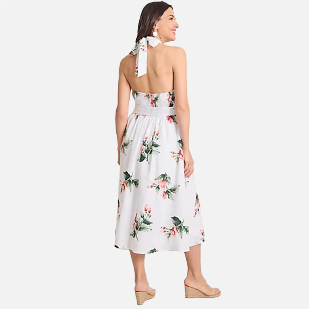 Coastalina Linen Florentina Flourish Midi Dress - Women