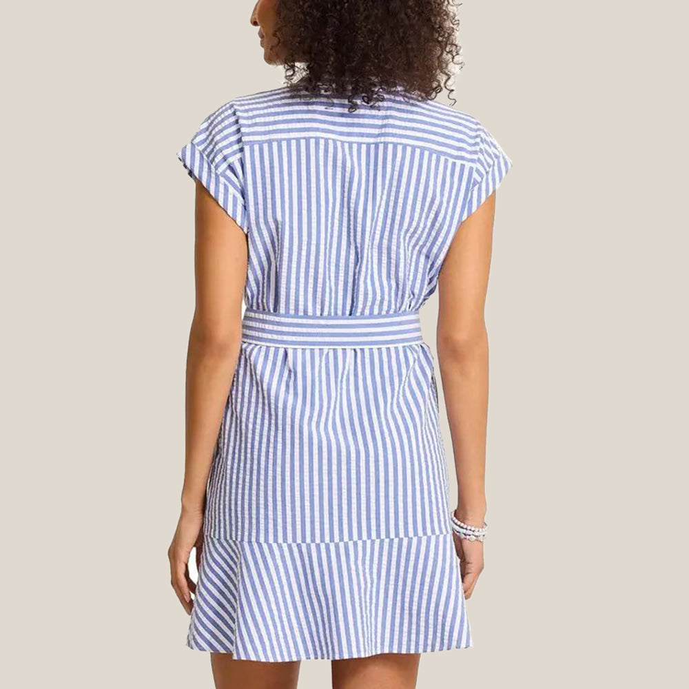 Nova Wave Frond Harbor Flounce Shirt Dress - Women