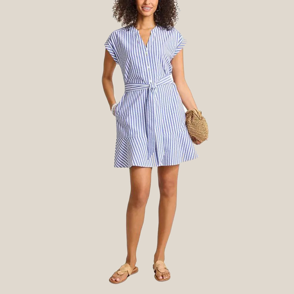 Nova Wave Frond Harbor Flounce Shirt Dress - Women