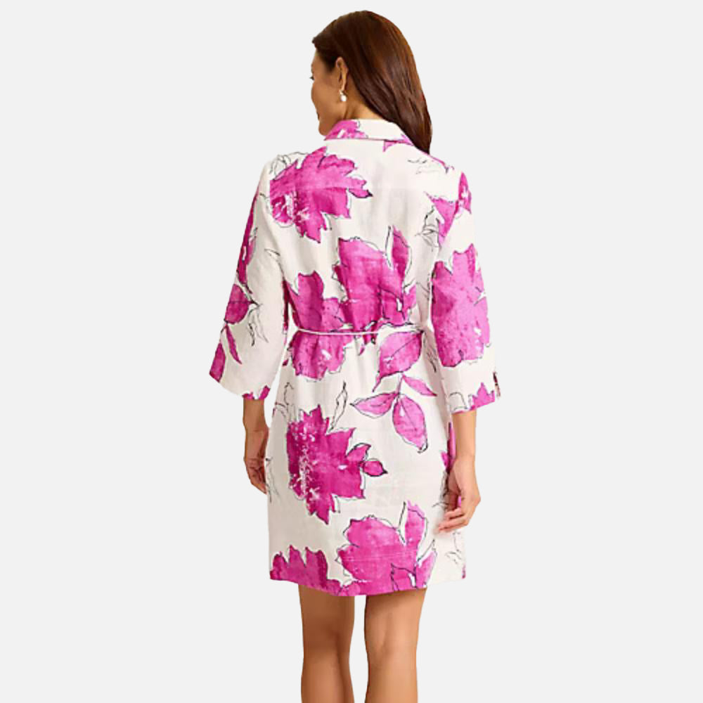 Two Palms Gilded Petals Linen Shift Dress - Women