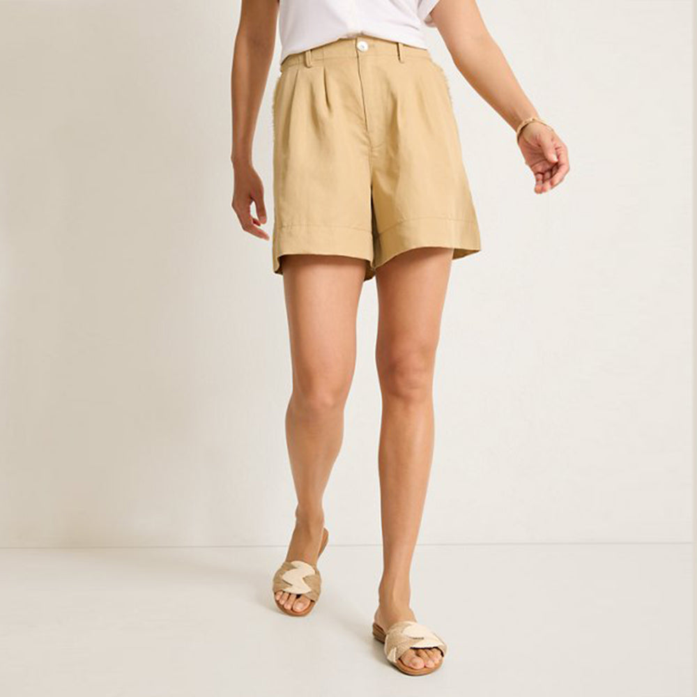 Cora Raw-Edge Linen-Blend Shorts - Women