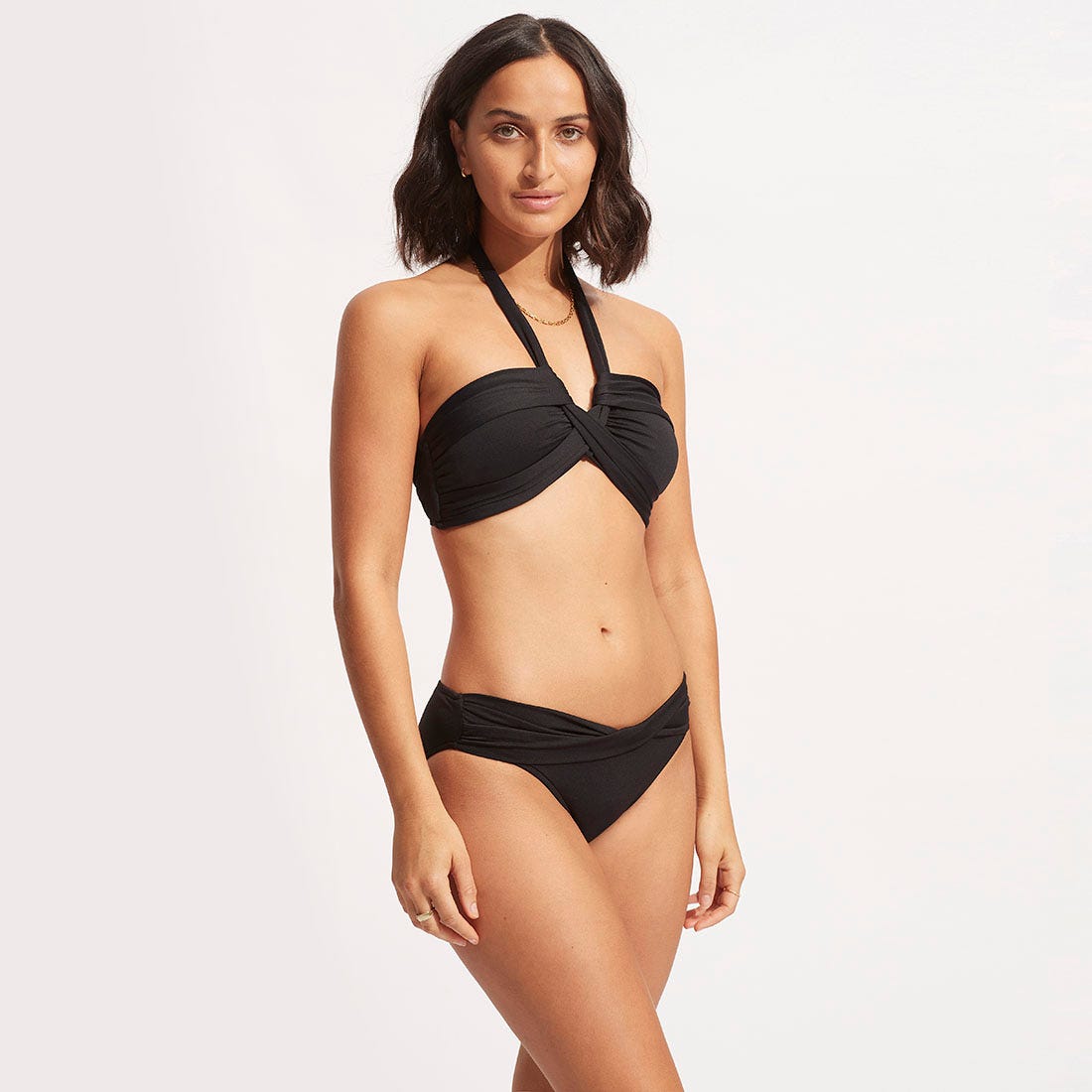 Seafolly Halter Bandeau In Black - 6